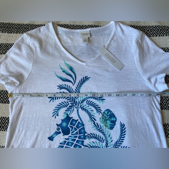 NWT Chico’s Weekends Ombre Seahorse Tee - Picture 9 of 14